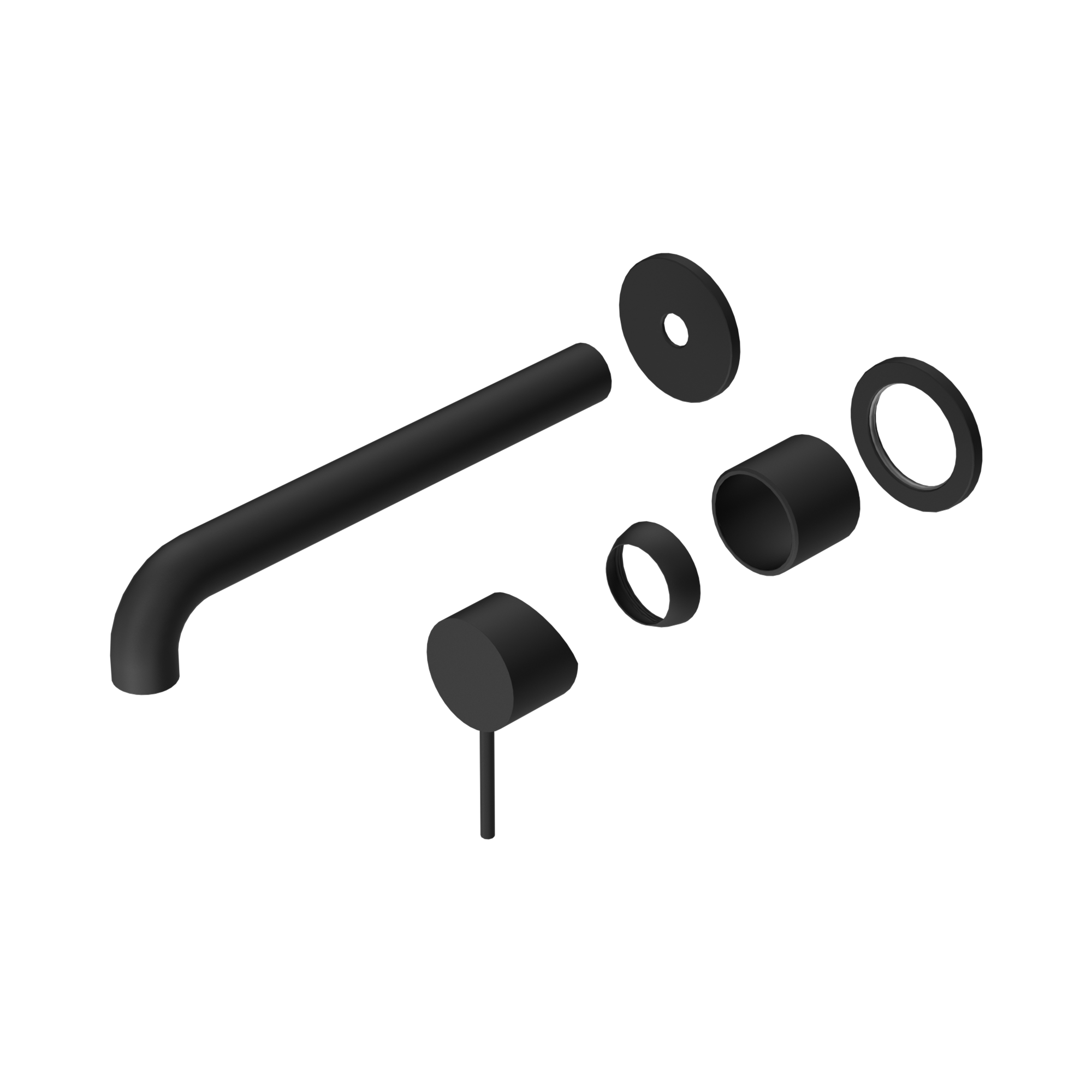 Nero Mecca Wall Mixer Set Separate Back Plate 260mm Trim Kits Only, Matte Black