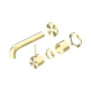 Nero Mecca Wall Mixer Set Separate Back Plate Handle Up 120mm Trim Kits Only, Brushed Gold