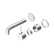Nero Mecca Wall Mixer Set Separate Back Plate Handle Up 120mm Trim Kits Only, Chrome