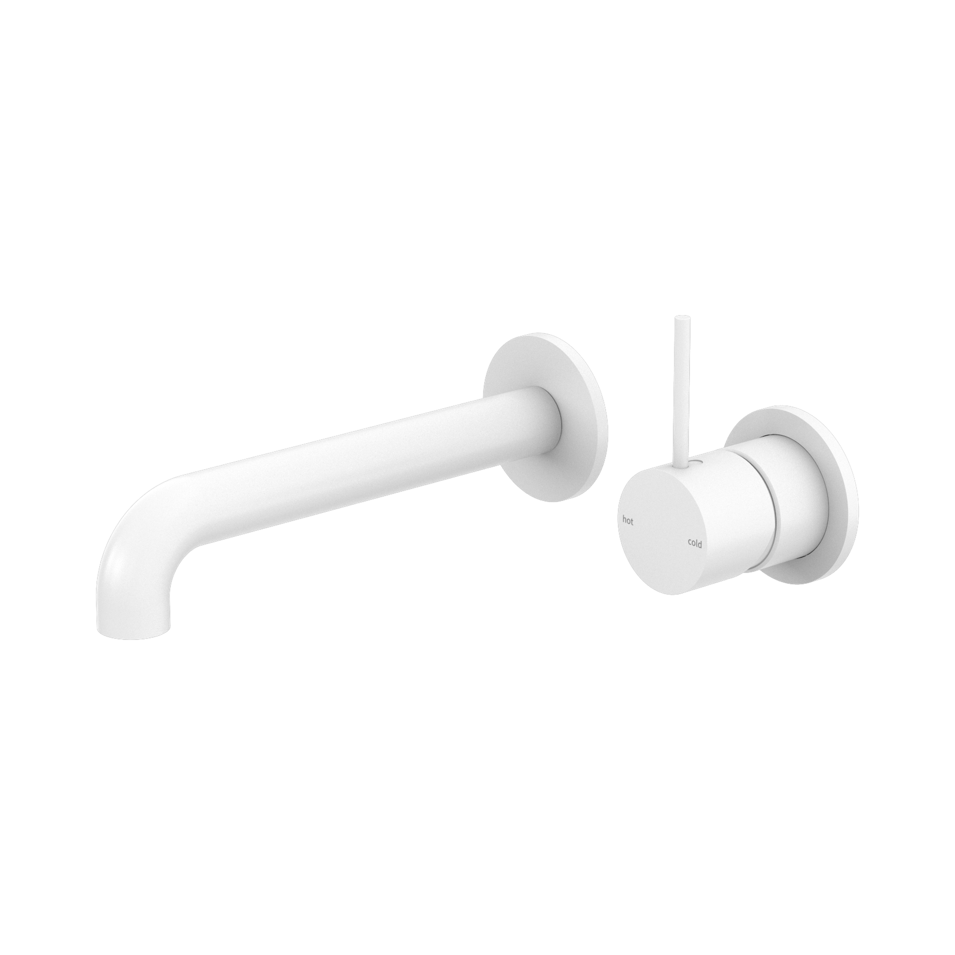 Nero Mecca Wall Mixer Set Separate Back Plate Handle Up 160mm, Matte White