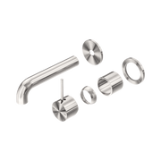 Nero Mecca Wall Mixer Set Separate Back Plate Handle Up 160mm Trim Kits Only, Brushed Nickel