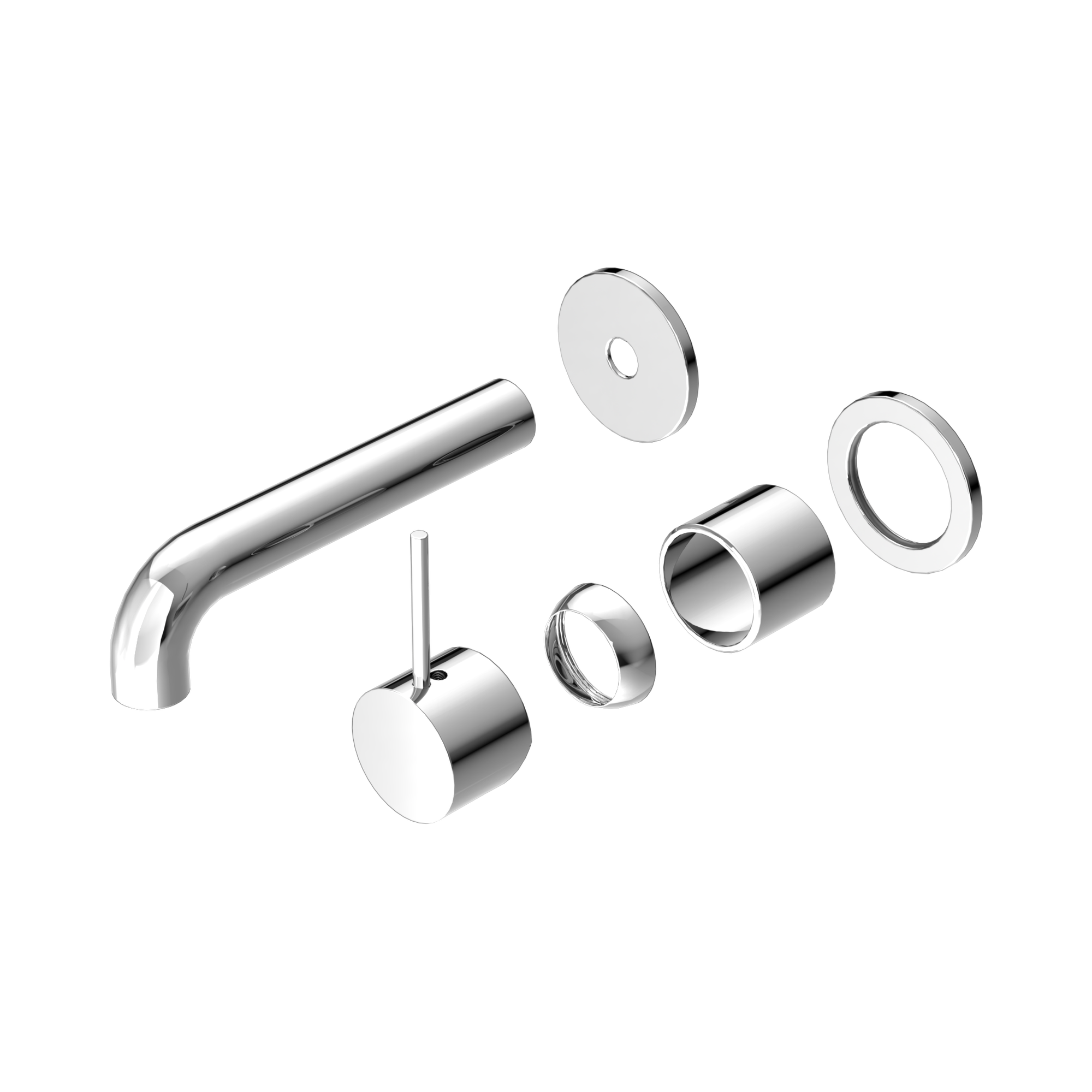 Nero Mecca Wall Mixer Set Separate Back Plate Handle Up 160mm Trim Kits Only, Chrome
