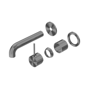Nero Mecca Wall Mixer Set Separate Back Plate Handle Up 160mm Trim Kits Only, Gun Metal