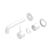 Nero Mecca Wall Mixer Set Separate Back Plate Handle Up 160mm Trim Kits Only, Matte White