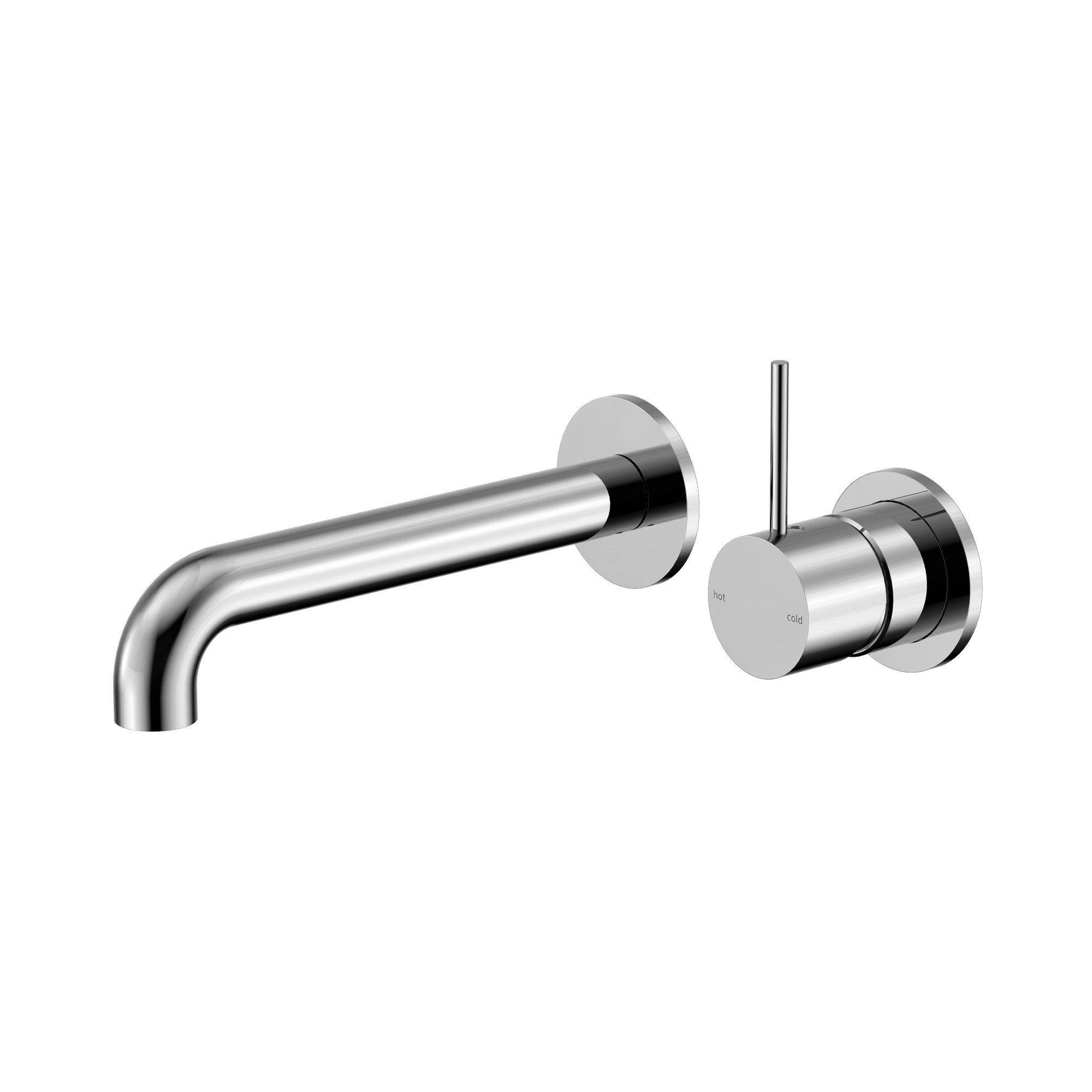 Nero Mecca Wall Mixer Set Separate Back Plate Handle Up 185mm, Chrome