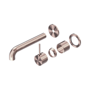 Nero Mecca Wall Mixer Set Separate Back Plate Handle Up 185mm Trim Kits Only, Brushed Bronze