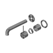 Nero Mecca Wall Mixer Set Separate Back Plate Handle Up 185mm Trim Kits Only, Gun Metal