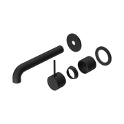 Nero Mecca Wall Mixer Set Separate Back Plate Handle Up 185mm Trim Kits Only, Matte Black