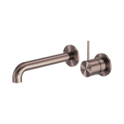 Nero Mecca Wall Mixer Set Separate Back Plate Handle Up 230mm, Brushed Bronze