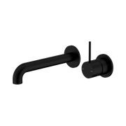 Nero Mecca Wall Mixer Set Separate Back Plate Handle Up 230mm, Matte Black