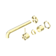 Nero Mecca Wall Mixer Set Separate Back Plate Handle Up 230mm Trim Kits Only, Brushed Gold