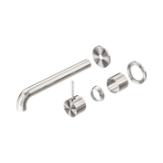 Nero Mecca Wall Mixer Set Separate Back Plate Handle Up 230mm Trim Kits Only, Brushed Nickel