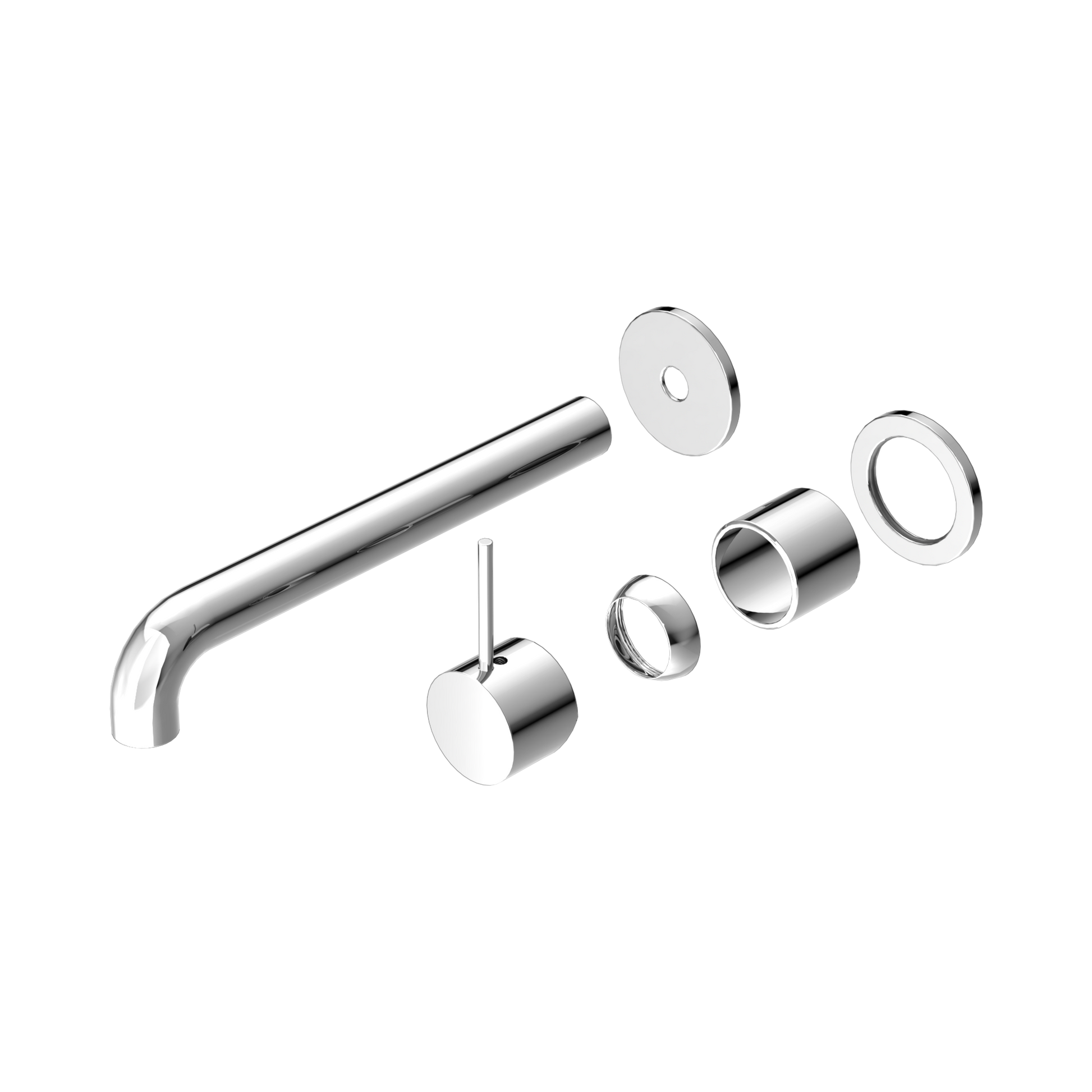Nero Mecca Wall Mixer Set Separate Back Plate Handle Up 230mm Trim Kits Only, Chrome