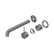 Nero Mecca Wall Mixer Set Separate Back Plate Handle Up 230mm Trim Kits Only, Gun Metal
