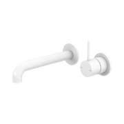 Nero Mecca Wall Mixer Set Separate Back Plate Handle Up 260mm, Matte White