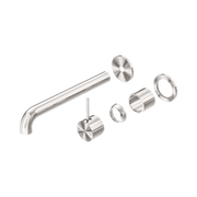 Nero Mecca Wall Mixer Set Separate Back Plate Handle Up 260mm Trim Kits Only, Brushed Nickel