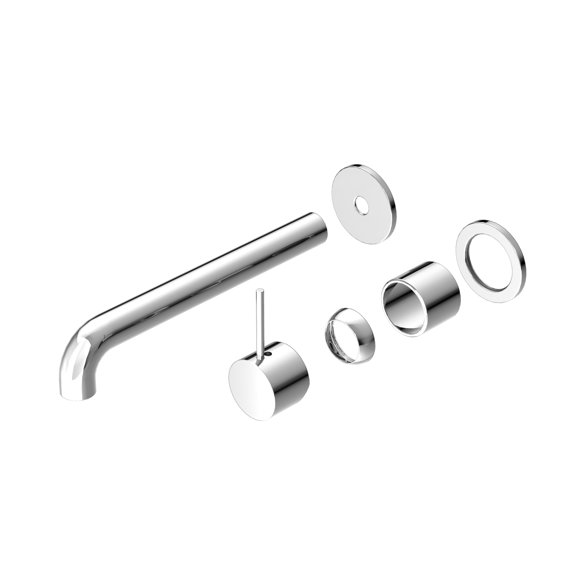 Nero Mecca Wall Mixer Set Separate Back Plate Handle Up 260mm Trim Kits Only, Chrome