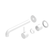 Nero Mecca Wall Mixer Set Separate Back Plate Handle Up 260mm Trim Kits Only, Matte White