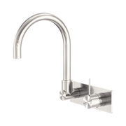 Nero Mecca Wall Mixer Set Swivel Spout Handle Up, Brushed Nickel