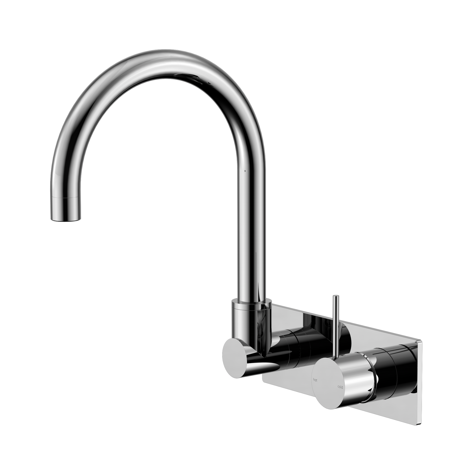 Nero Mecca Wall Mixer Set Swivel Spout Handle Up, Chrome