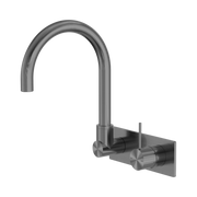 Nero Mecca Wall Mixer Set Swivel Spout Handle Up, Gun Metal