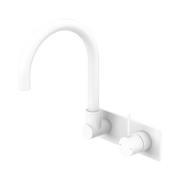 Nero Mecca Wall Mixer Set Swivel Spout Handle Up, Matte White