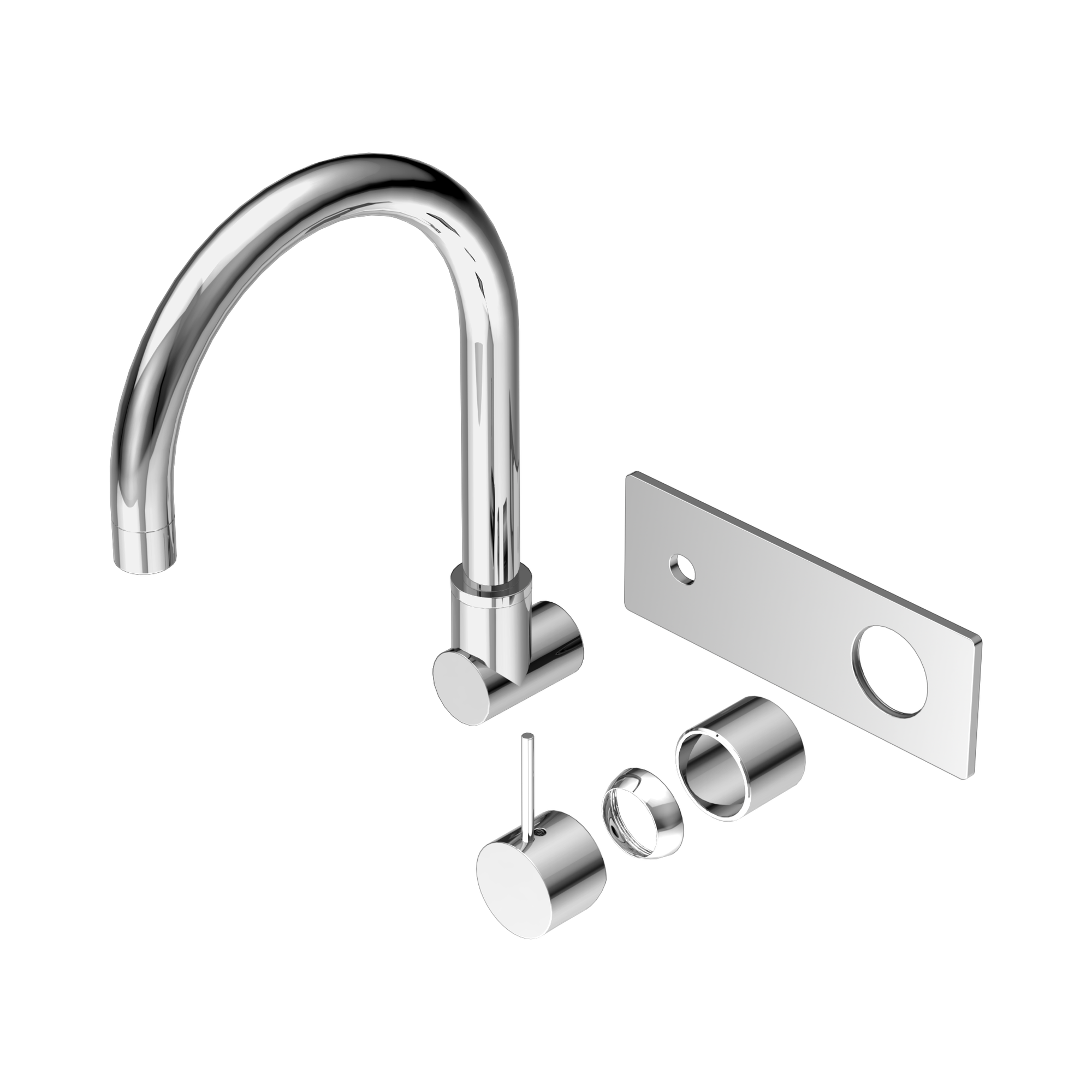 Nero Mecca Wall Mixer Set Swivel Spout Handle Up Trim Kits Only, Chrome