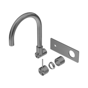 Nero Mecca Wall Mixer Set Swivel Spout Handle Up Trim Kits Only, Gun Metal
