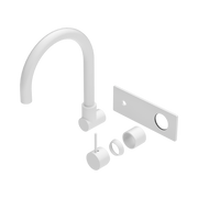 Nero Mecca Wall Mixer Set Swivel Spout Handle Up Trim Kits Only, Matte White