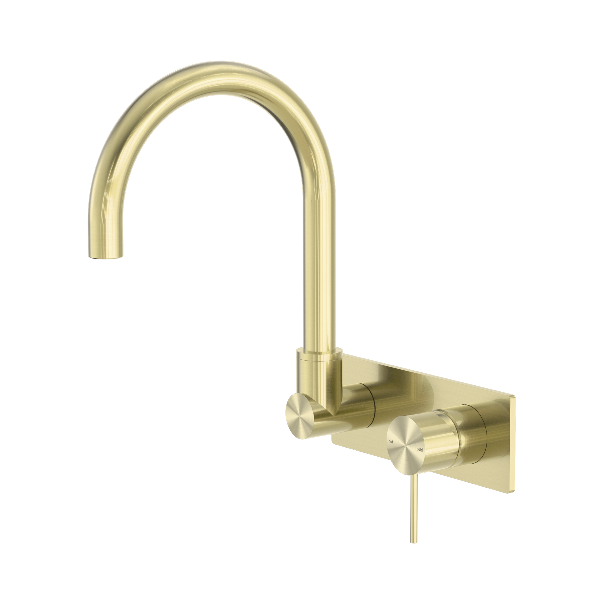 Nero Mecca Wall Mixer Set Swivel Spout, Brushed Gold