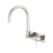 Nero Mecca Wall Mixer Set Swivel Spout, Brushed Nickel
