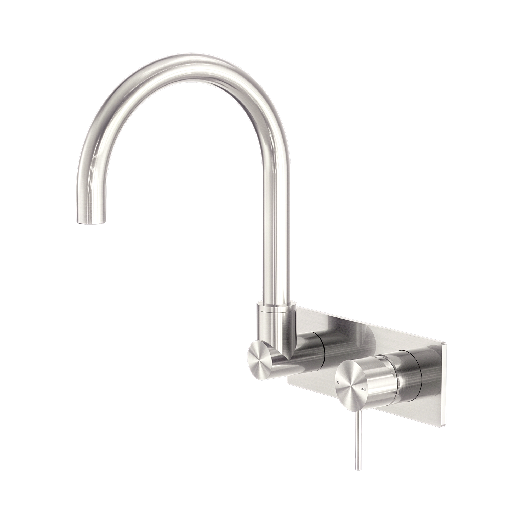 Nero Mecca Wall Mixer Set Swivel Spout, Brushed Nickel