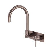 Nero Mecca Wall Mixer Set Swivel Spout, Brushed Bronze