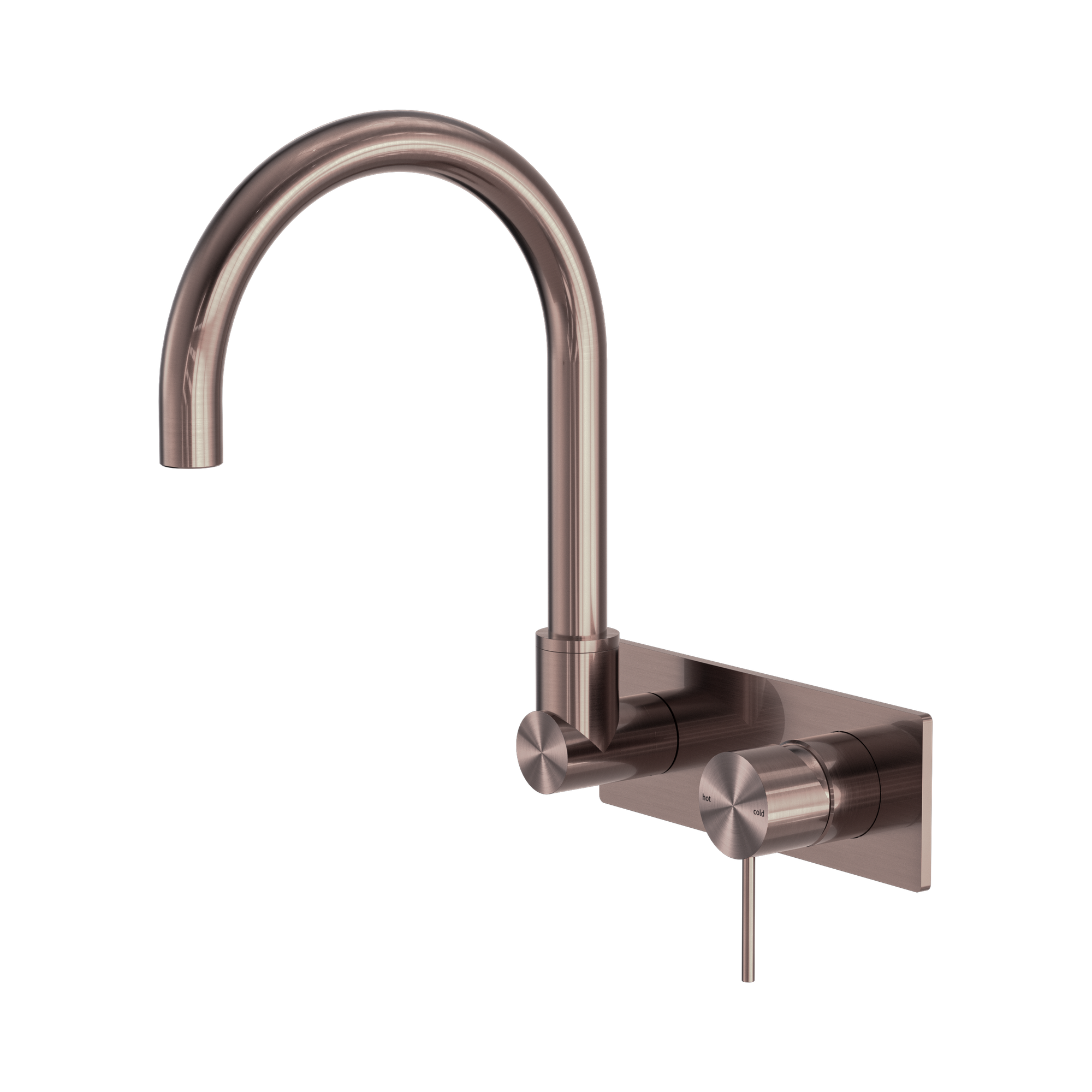 Nero Mecca Wall Mixer Set Swivel Spout, Brushed Bronze