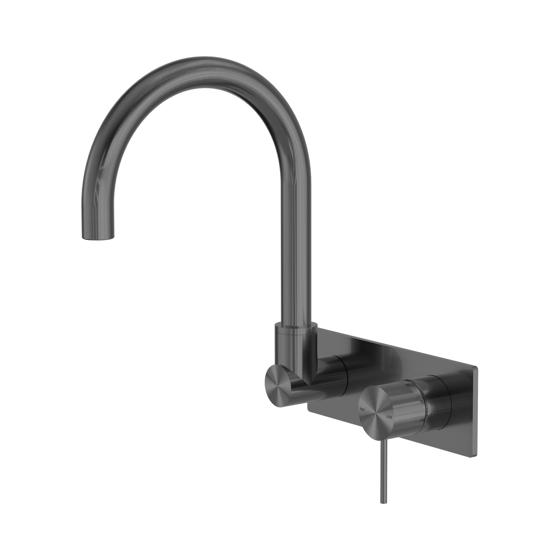 Nero Mecca Wall Mixer Set Swivel Spout, Gun Metal