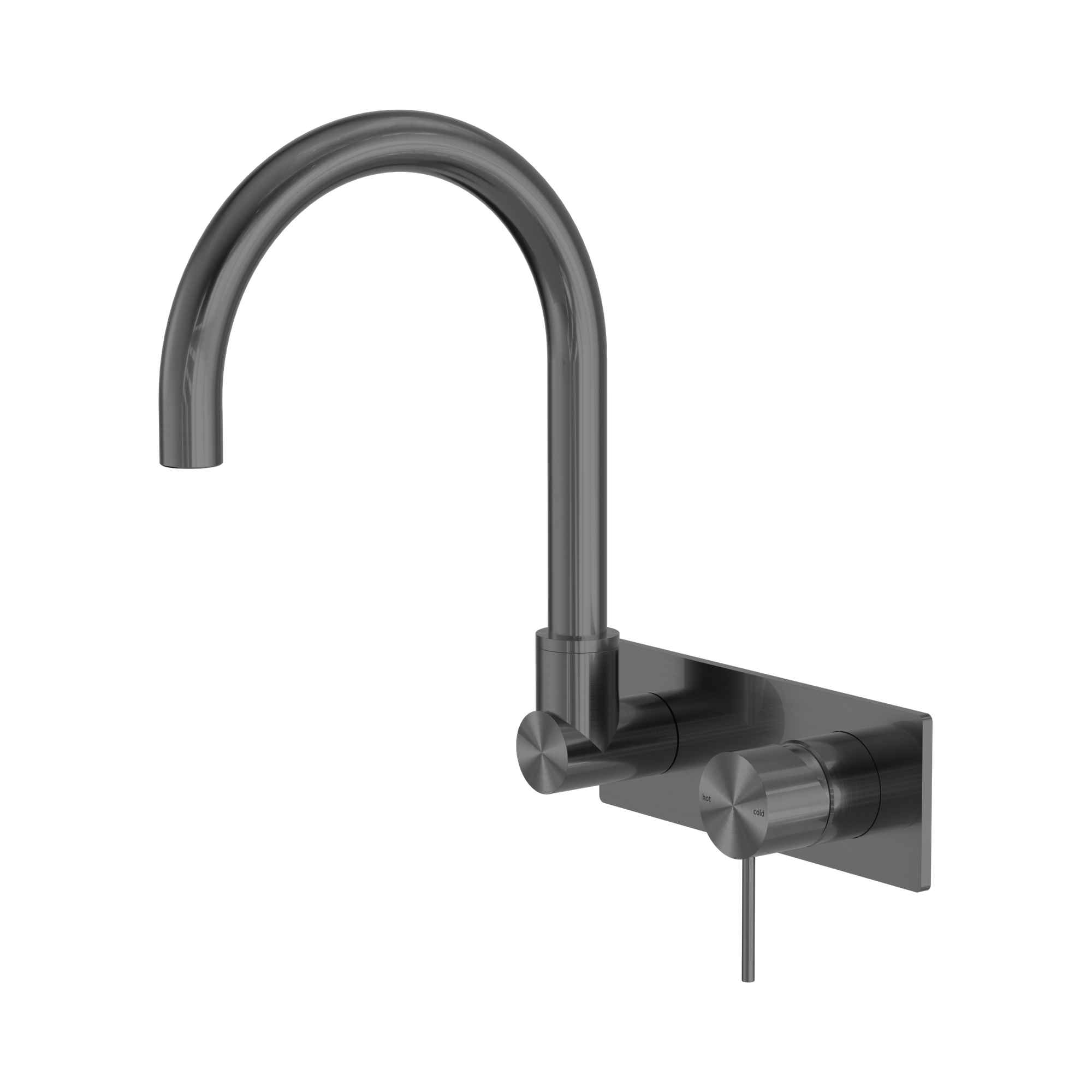 Nero Mecca Wall Mixer Set Swivel Spout, Gun Metal
