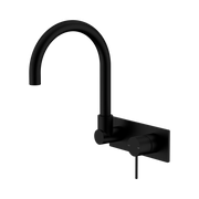 Nero Mecca Wall Mixer Set Swivel Spout, Matte Black