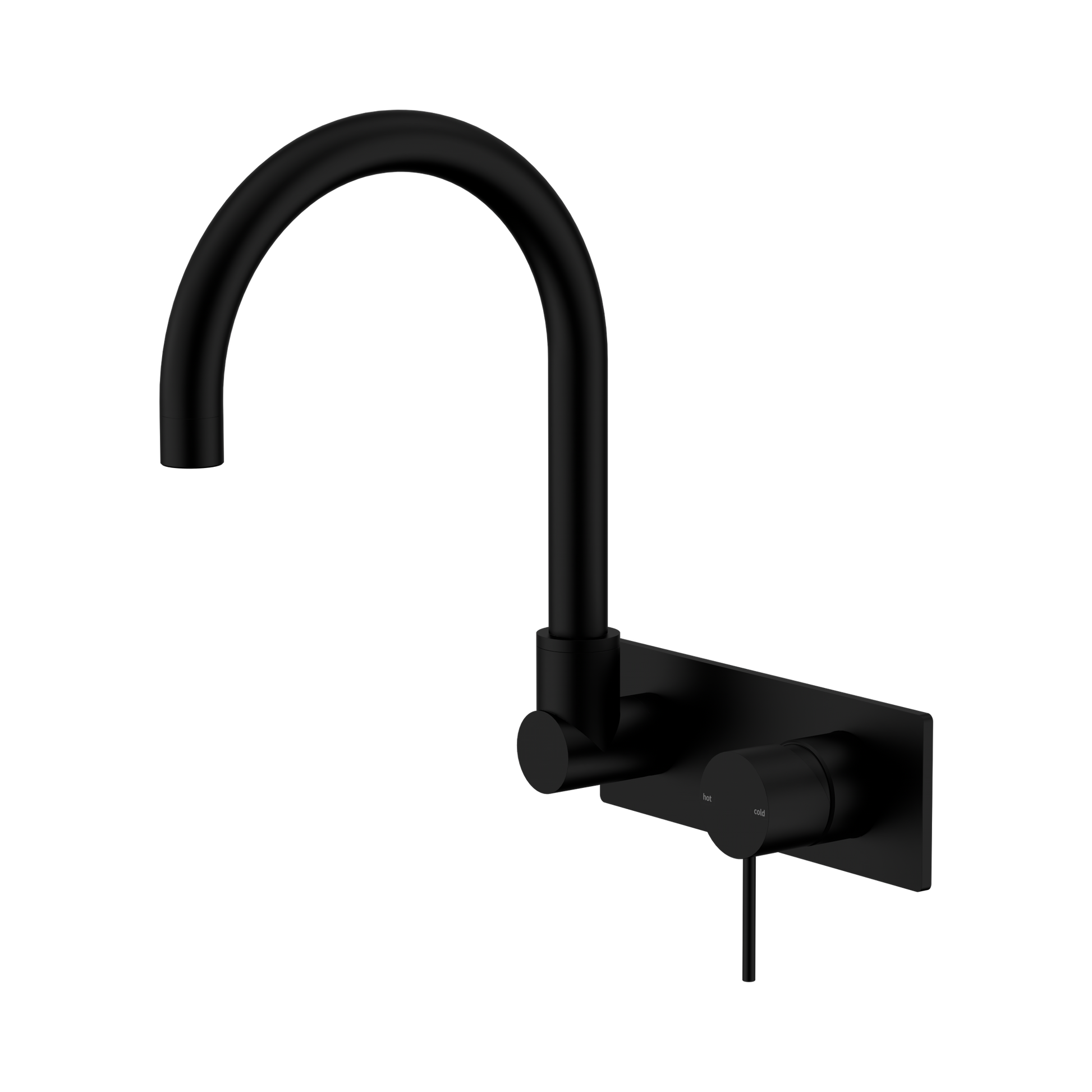 Nero Mecca Wall Mixer Set Swivel Spout, Matte Black