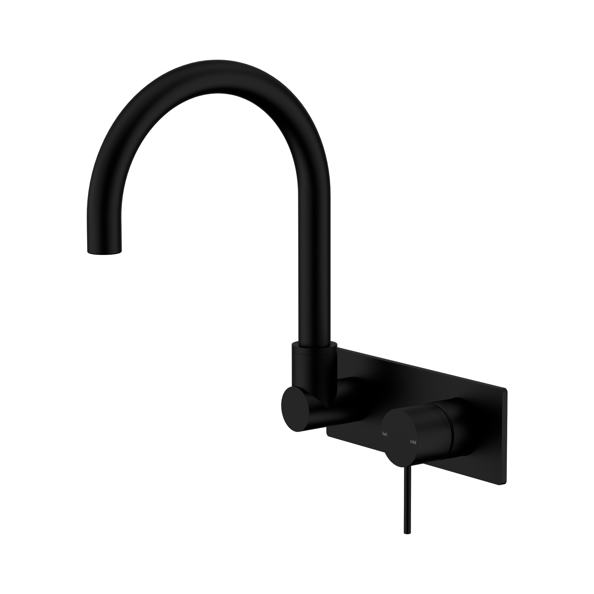 Nero Mecca Wall Mixer Set Swivel Spout, Matte Black