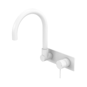 Nero Mecca Wall Mixer Set Swivel Spout, Matte White