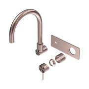 Nero Mecca Wall Mixer Set Swivel Spout Trim Kits Only, Brushed Bronze