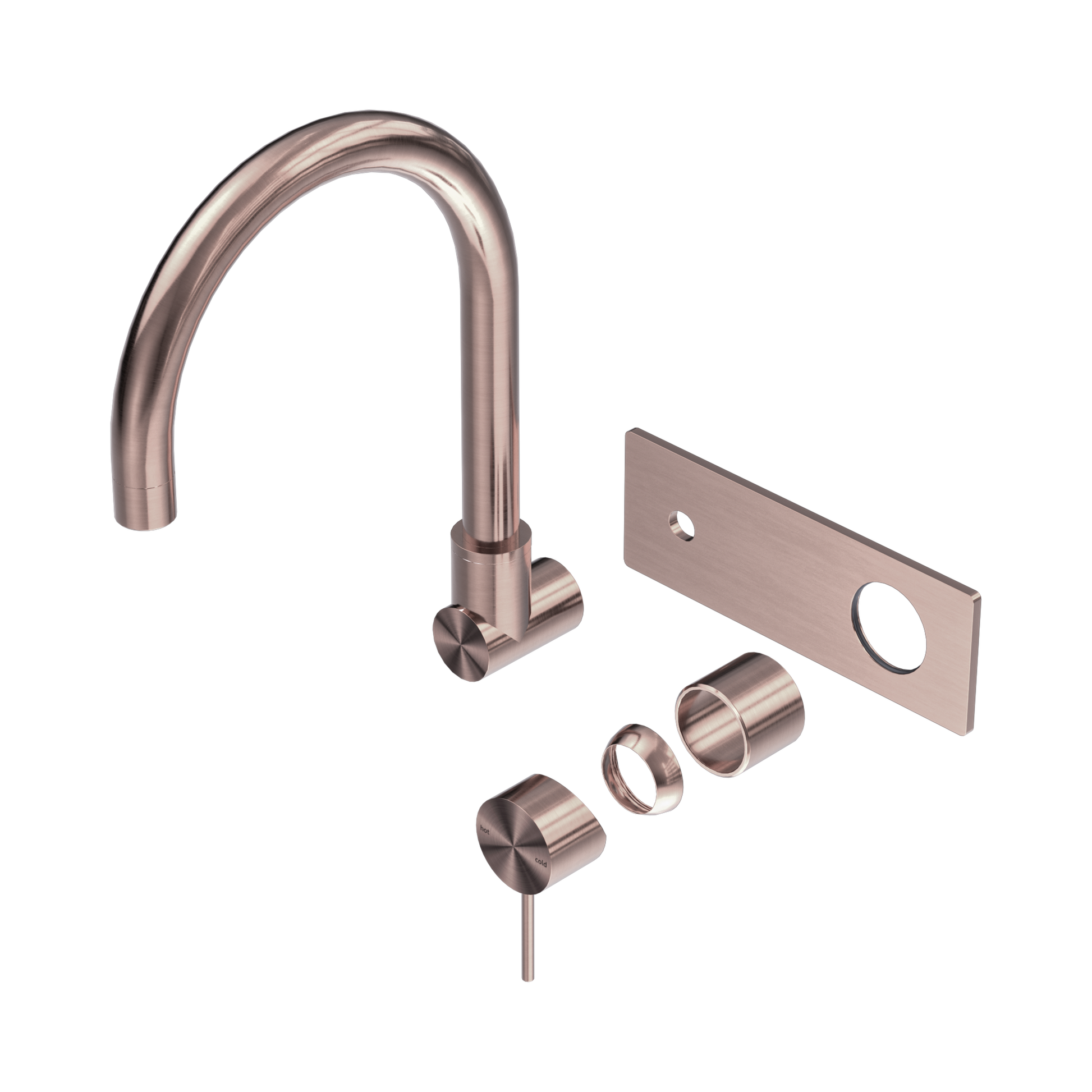 Nero Mecca Wall Mixer Set Swivel Spout Trim Kits Only, Brushed Bronze