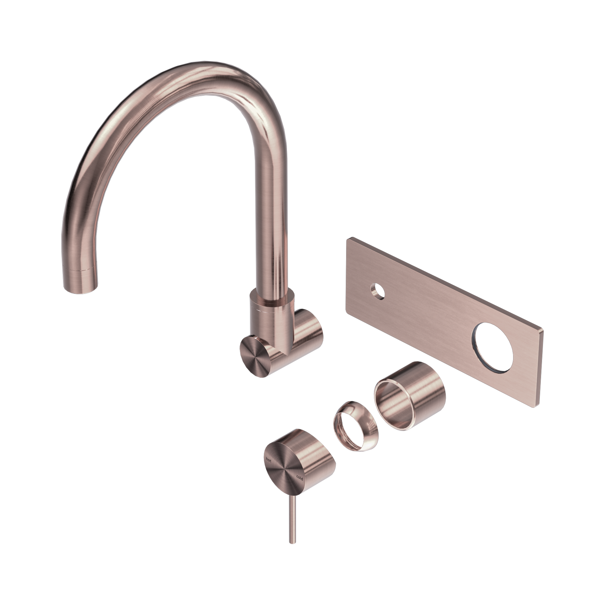 Nero Mecca Wall Mixer Set Swivel Spout Trim Kits Only, Brushed Bronze