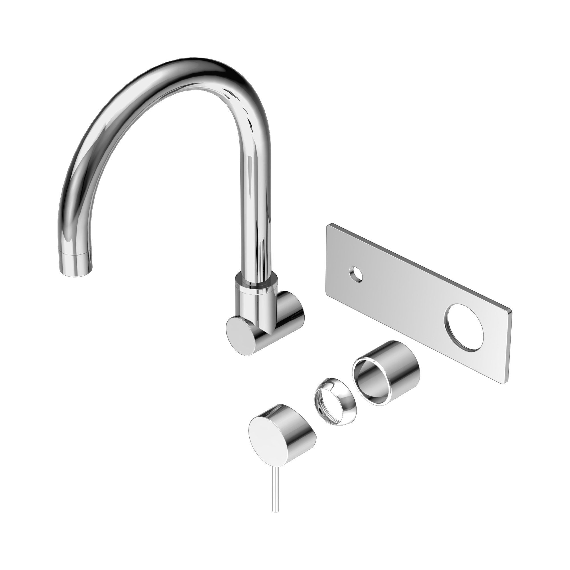 Nero Mecca Wall Mixer Set Swivel Spout Trim Kits Only, Chrome