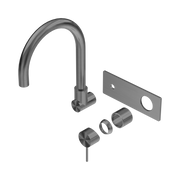 Nero Mecca Wall Mixer Set Swivel Spout Trim Kits Only, Gun Metal