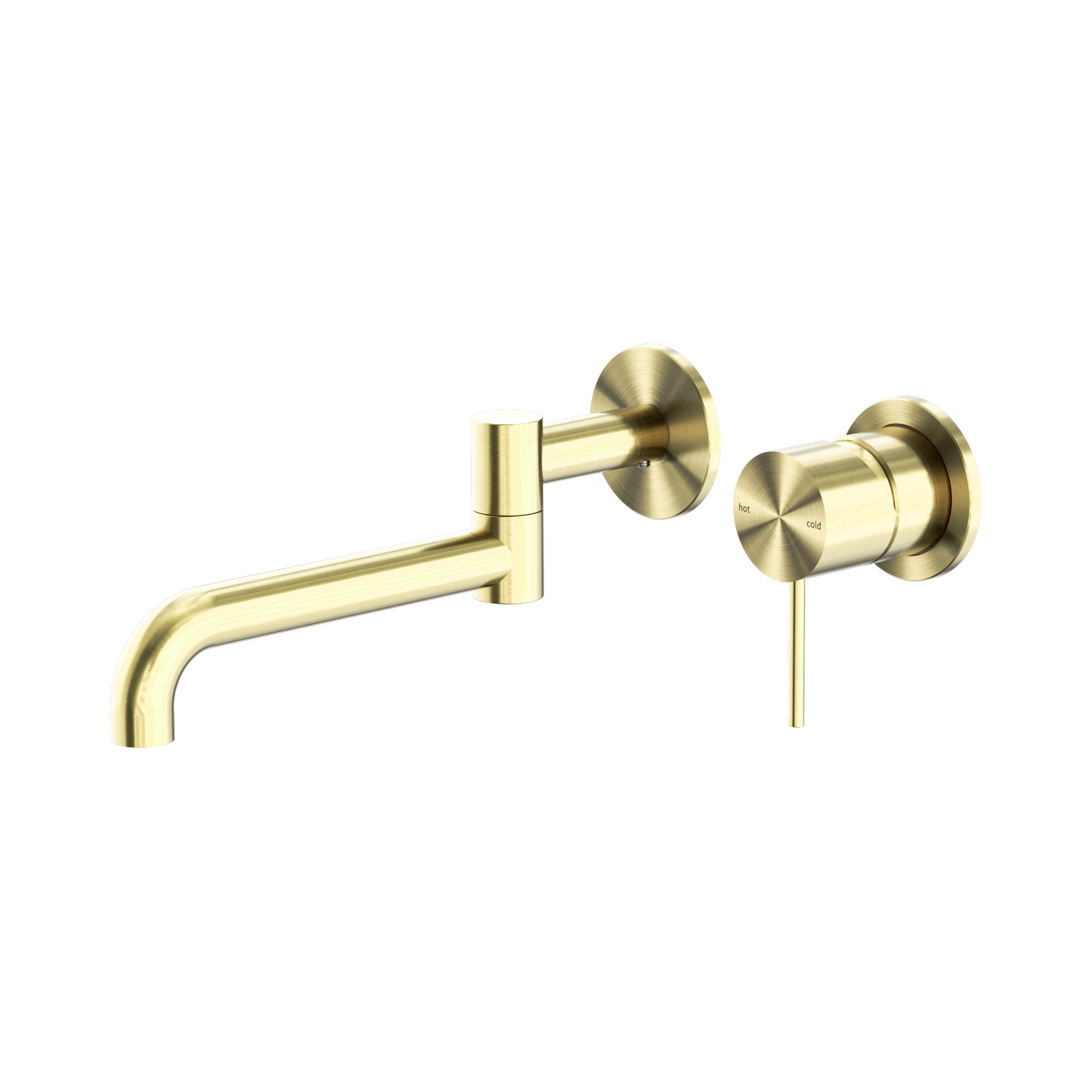 Nero Mecca Wall Mixer Set Swivel Spout 225mm, Brushed Gold