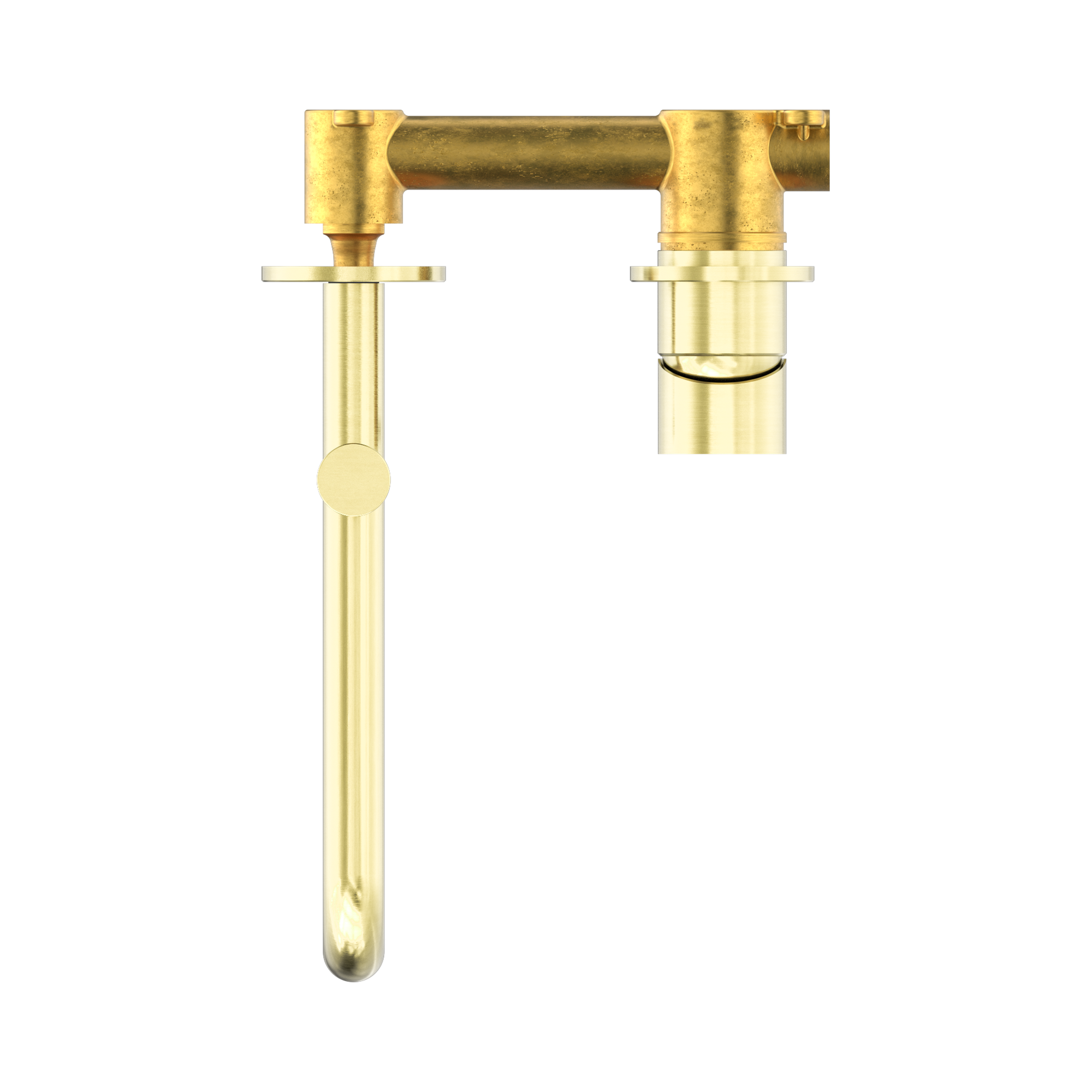 Nero Mecca Wall Mixer Set Swivel Spout 225mm, Brushed Gold
