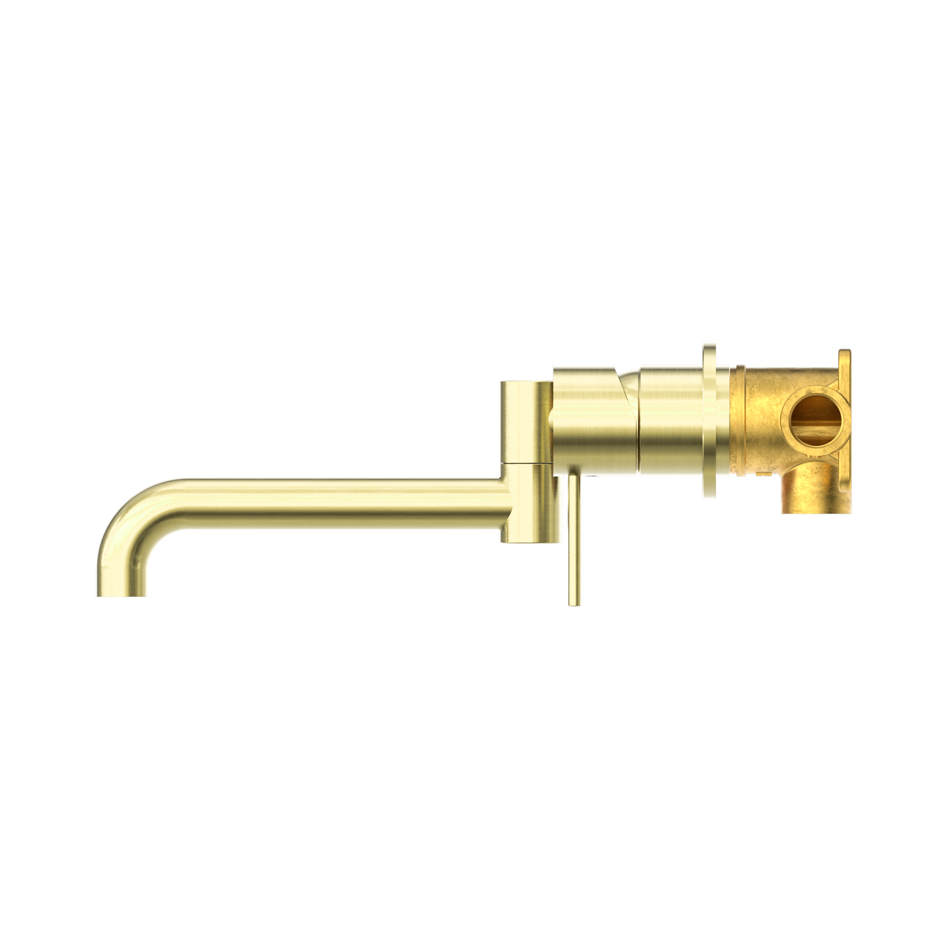 Nero Mecca Wall Mixer Set Swivel Spout 225mm, Brushed Gold