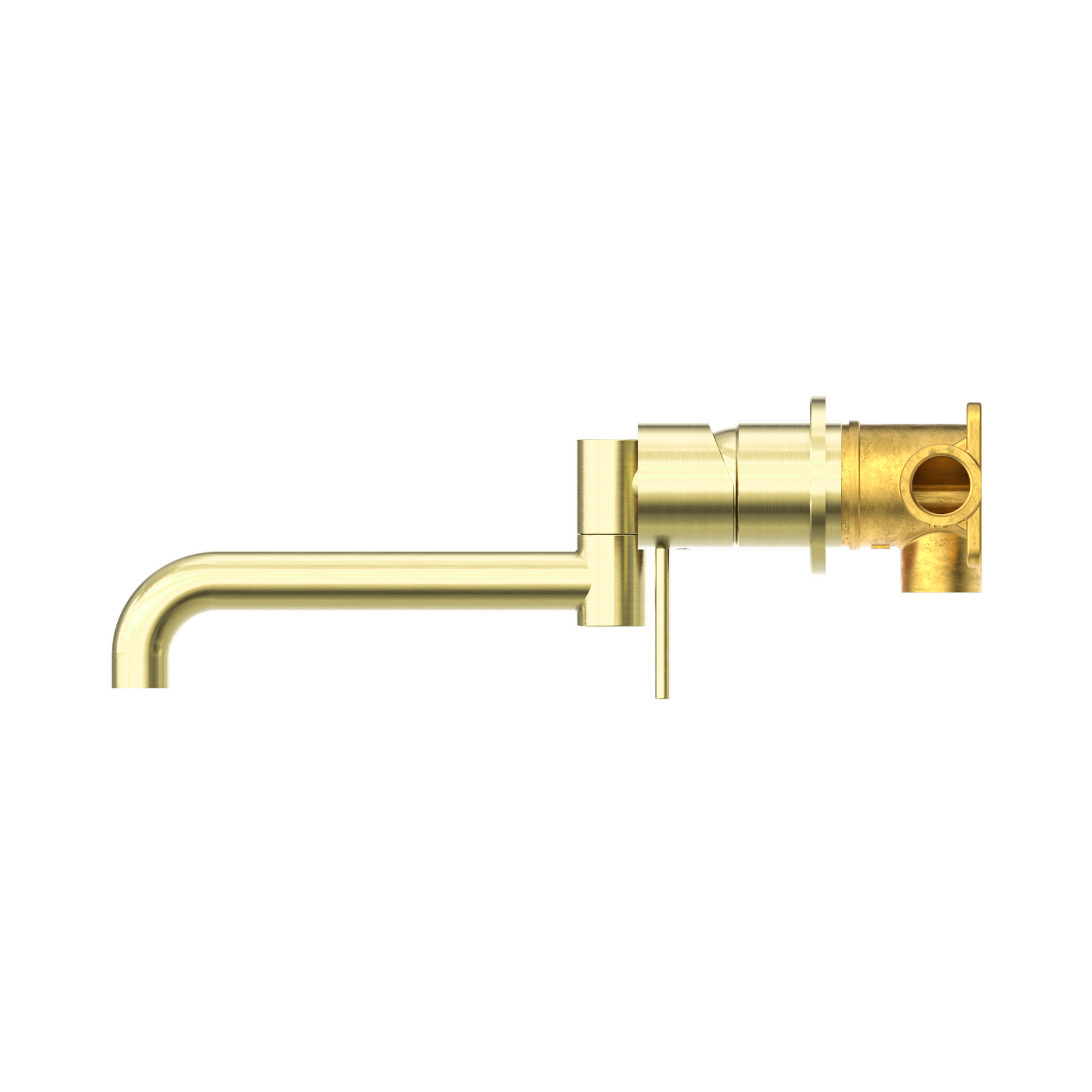 Nero Mecca Wall Mixer Set Swivel Spout 225mm, Brushed Gold