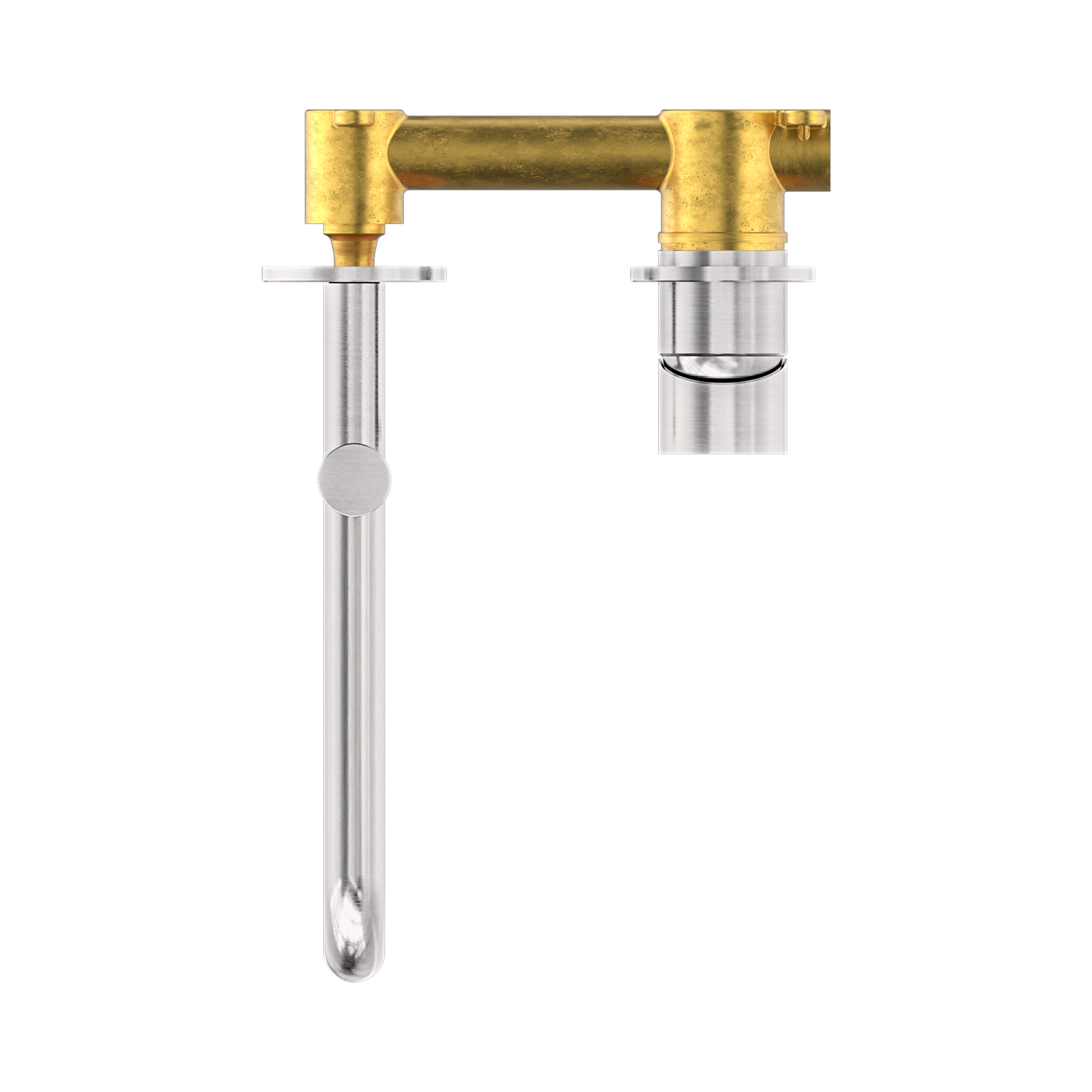 Nero Mecca Wall Mixer Set Swivel Spout 225mm, Brushed Nickel